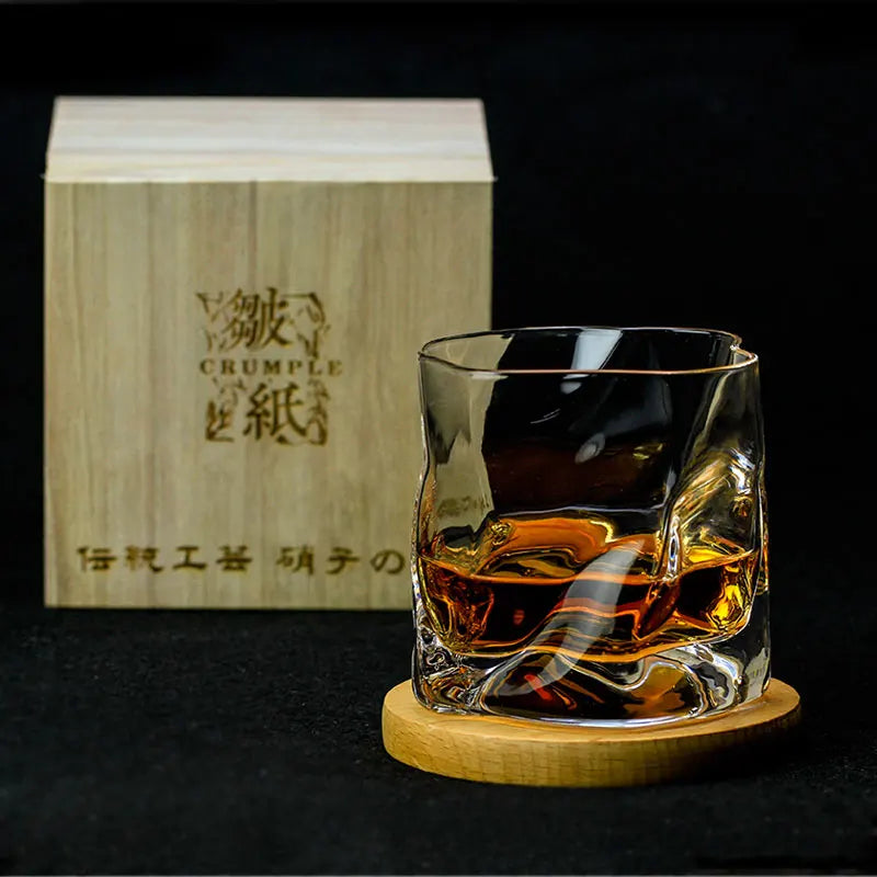 Japanese Edo Crumple Paper Design Glass