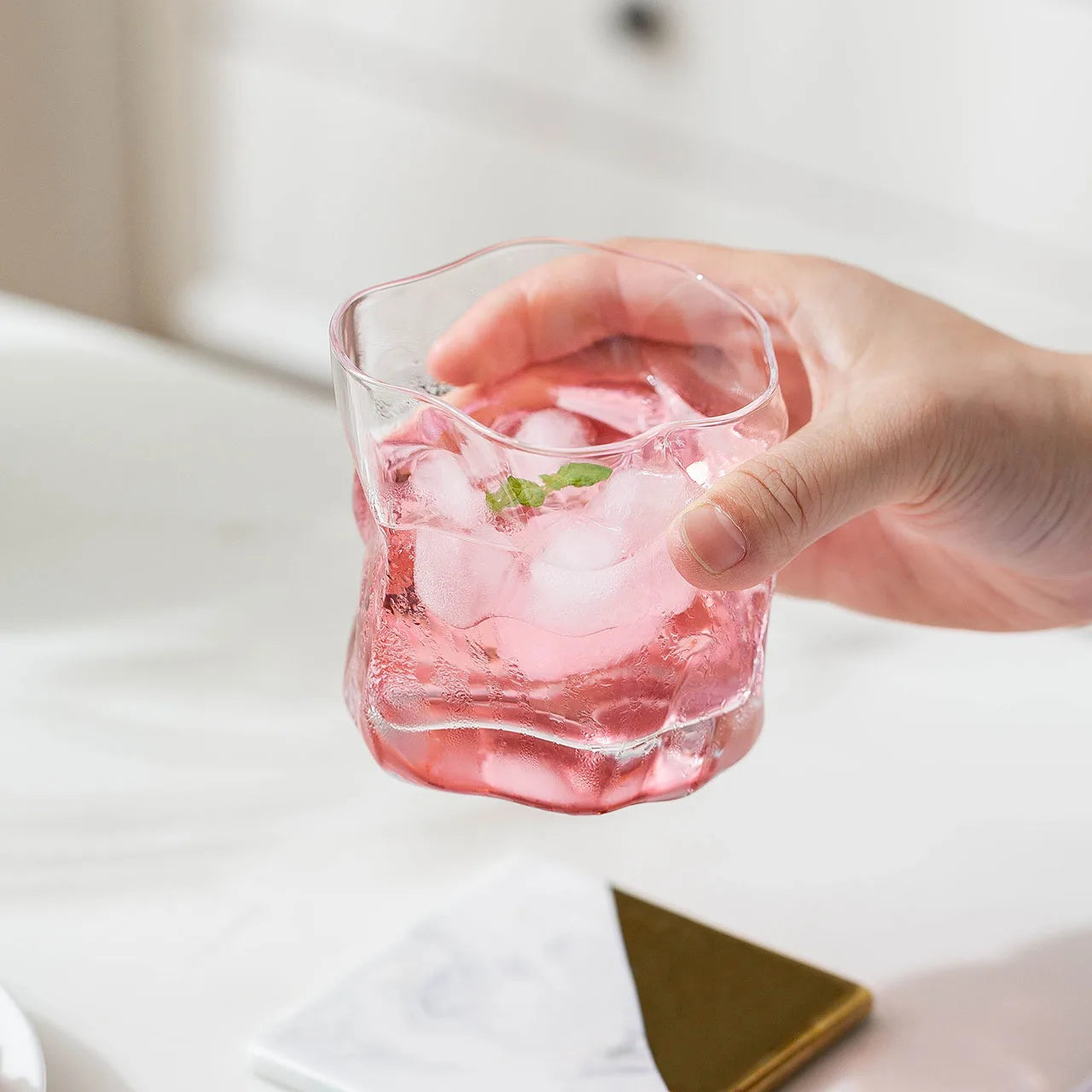 Japanese Edo Crumple Paper Design Glass