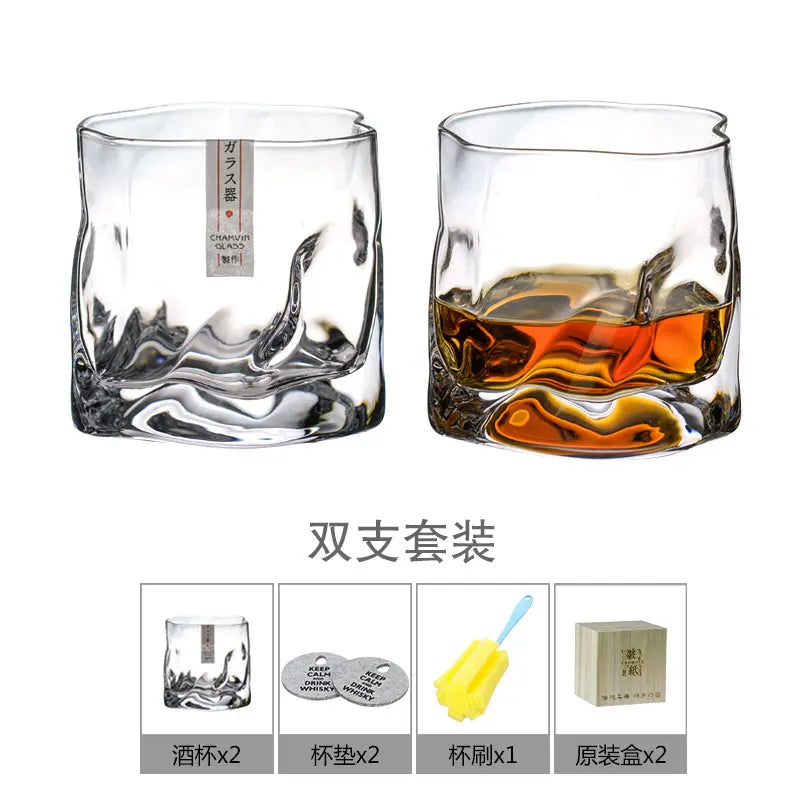 Japanese Edo Crumple Paper Design Glass