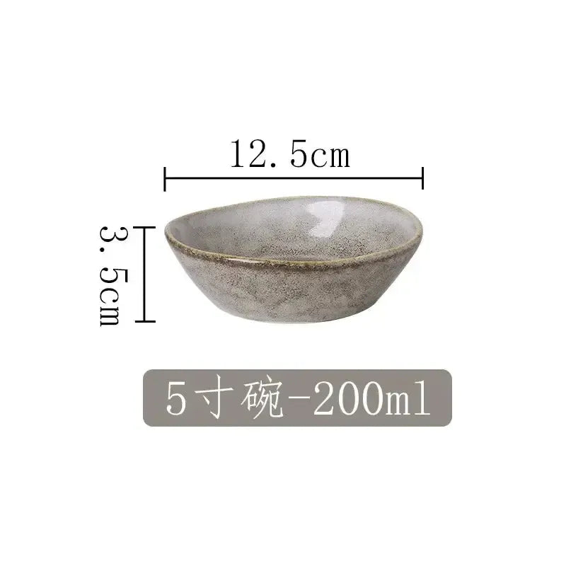 Japanese Irregular Wabi-sabi Ceramic Plate