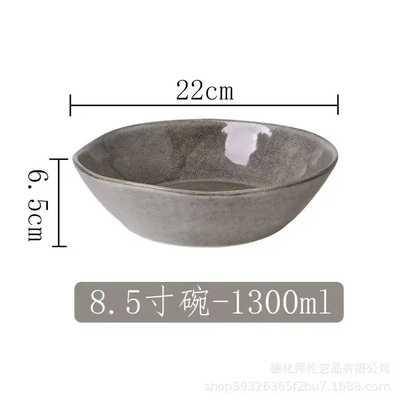Japanese Irregular Wabi-sabi Ceramic Plate