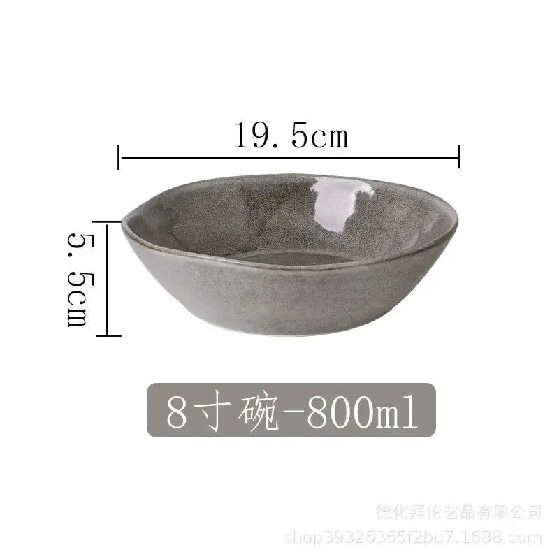 Japanese Irregular Wabi-sabi Ceramic Plate