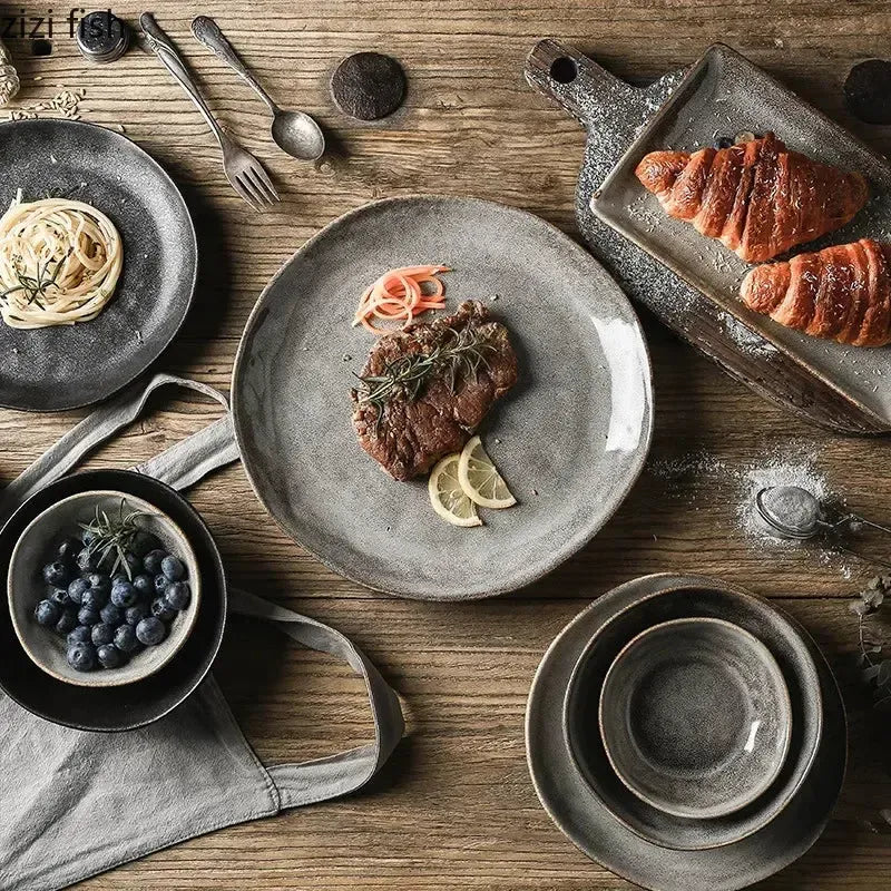 Japanese Irregular Wabi-sabi Ceramic Plate