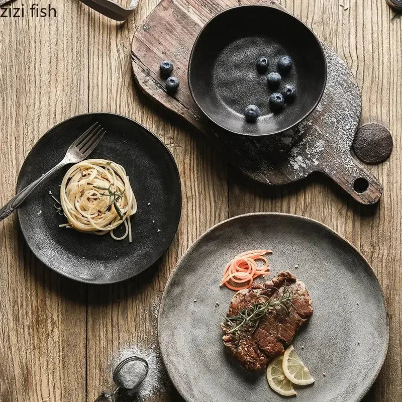 Japanese Irregular Wabi-sabi Ceramic Plate
