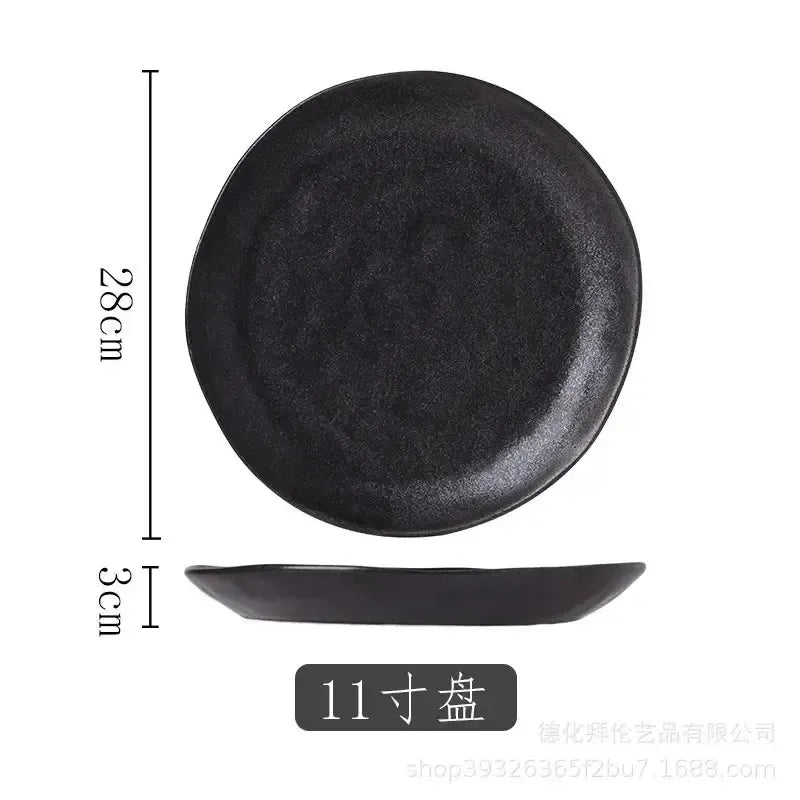 Japanese Irregular Wabi-sabi Ceramic Plate