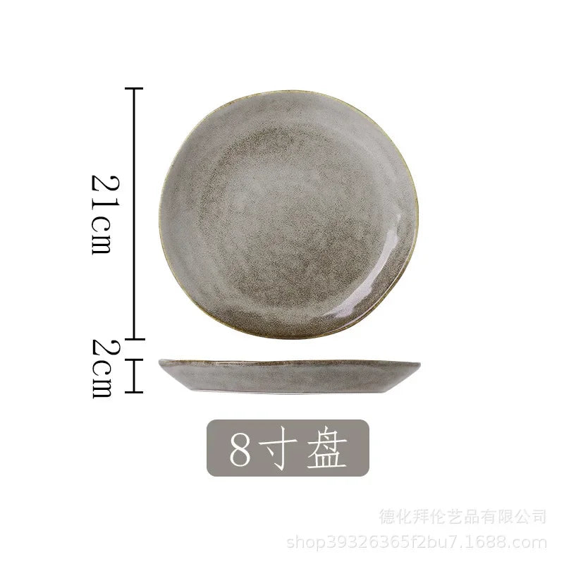 Japanese Irregular Wabisabi Ceramic Plate