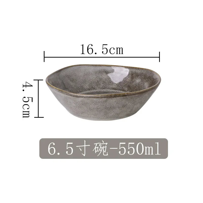 Japanese Irregular Wabisabi Ceramic Plate