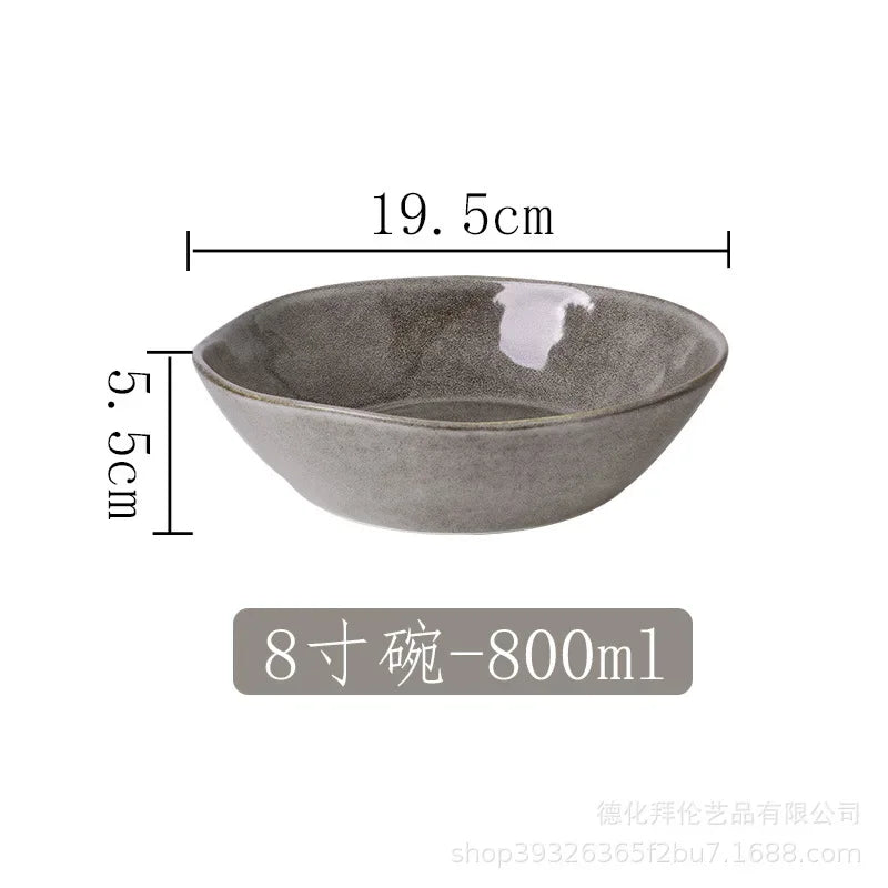 Japanese Irregular Wabisabi Ceramic Plate