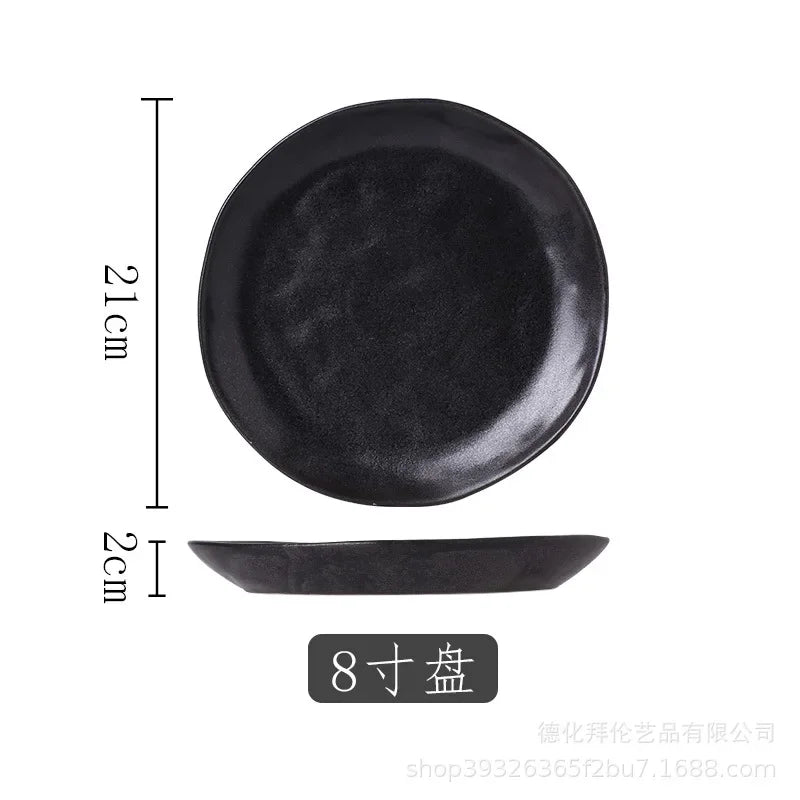 Japanese Irregular Wabisabi Ceramic Plate