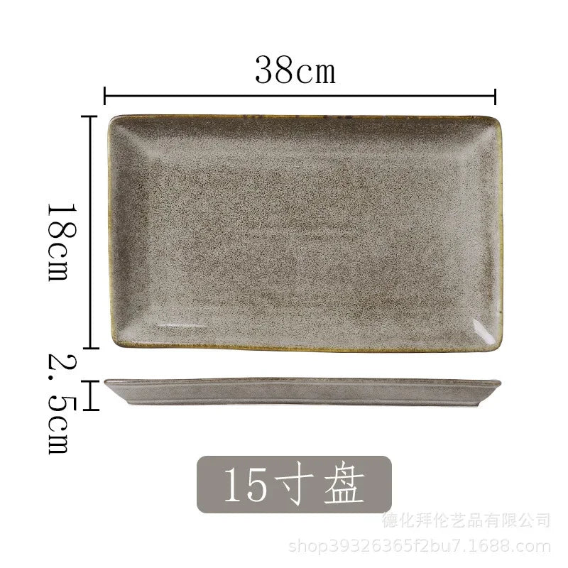 Japanese Irregular Wabisabi Ceramic Plate
