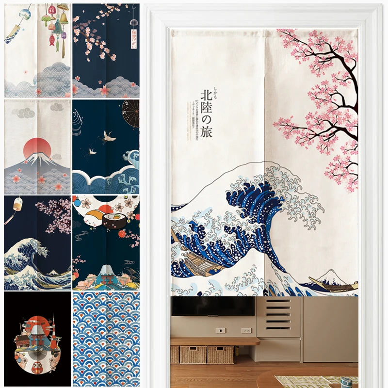 Japanese Linen Half Curtain