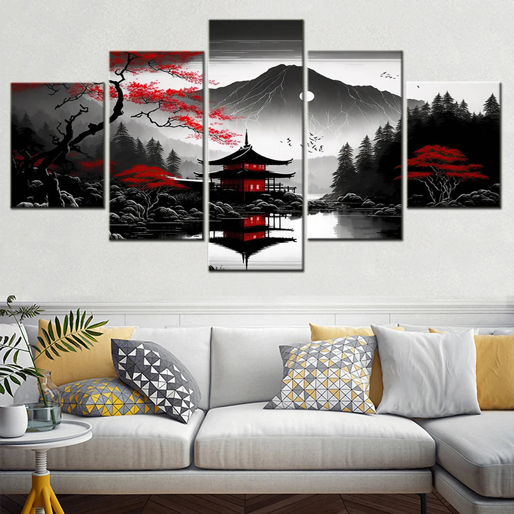 Japanese Mountain Landscape Poster