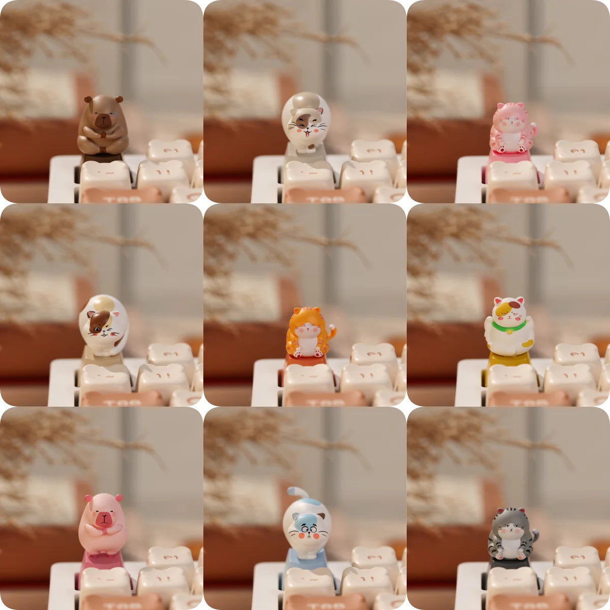 Japanese Neko Artisan Keycap Set