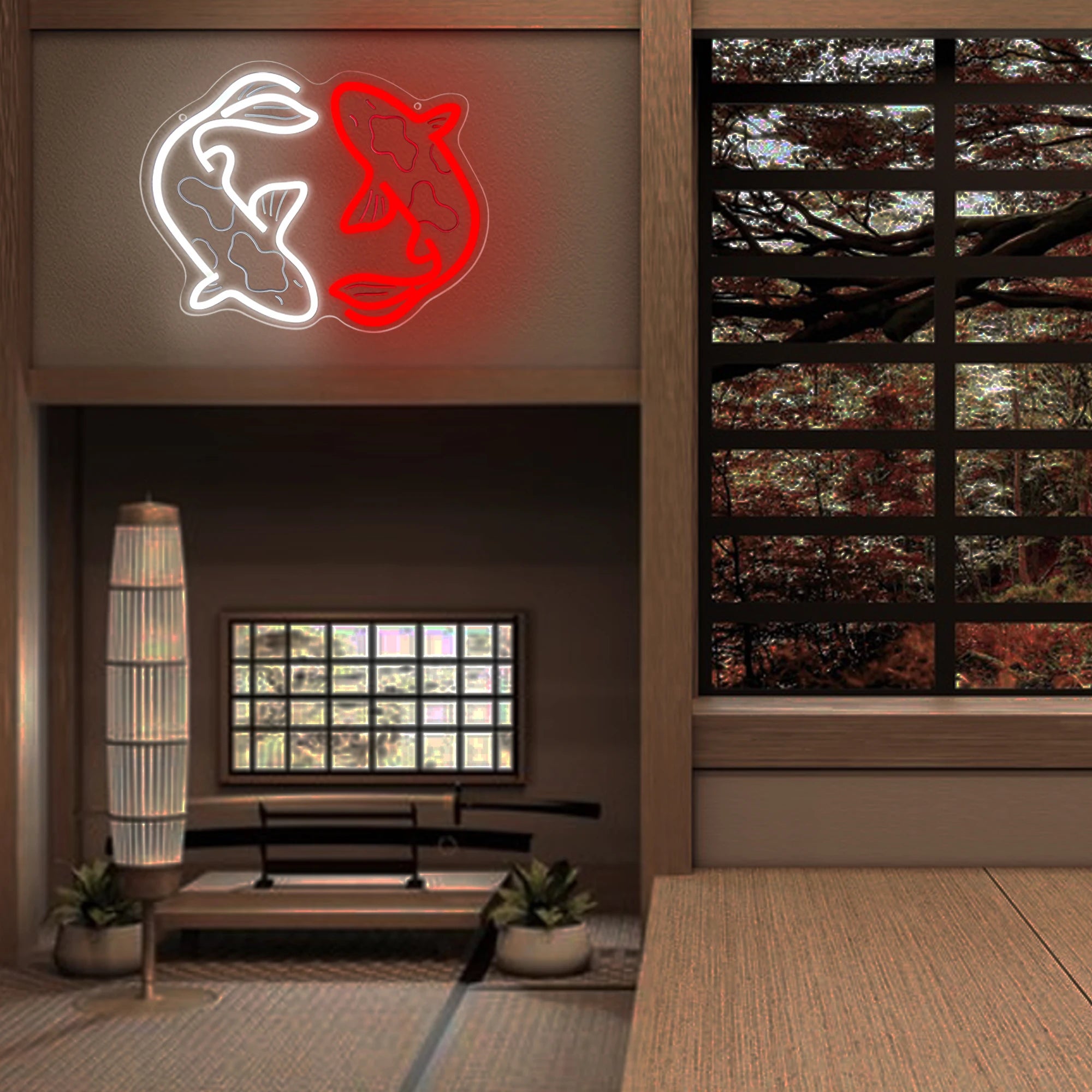 Japanese Neon Koi Fish Sign