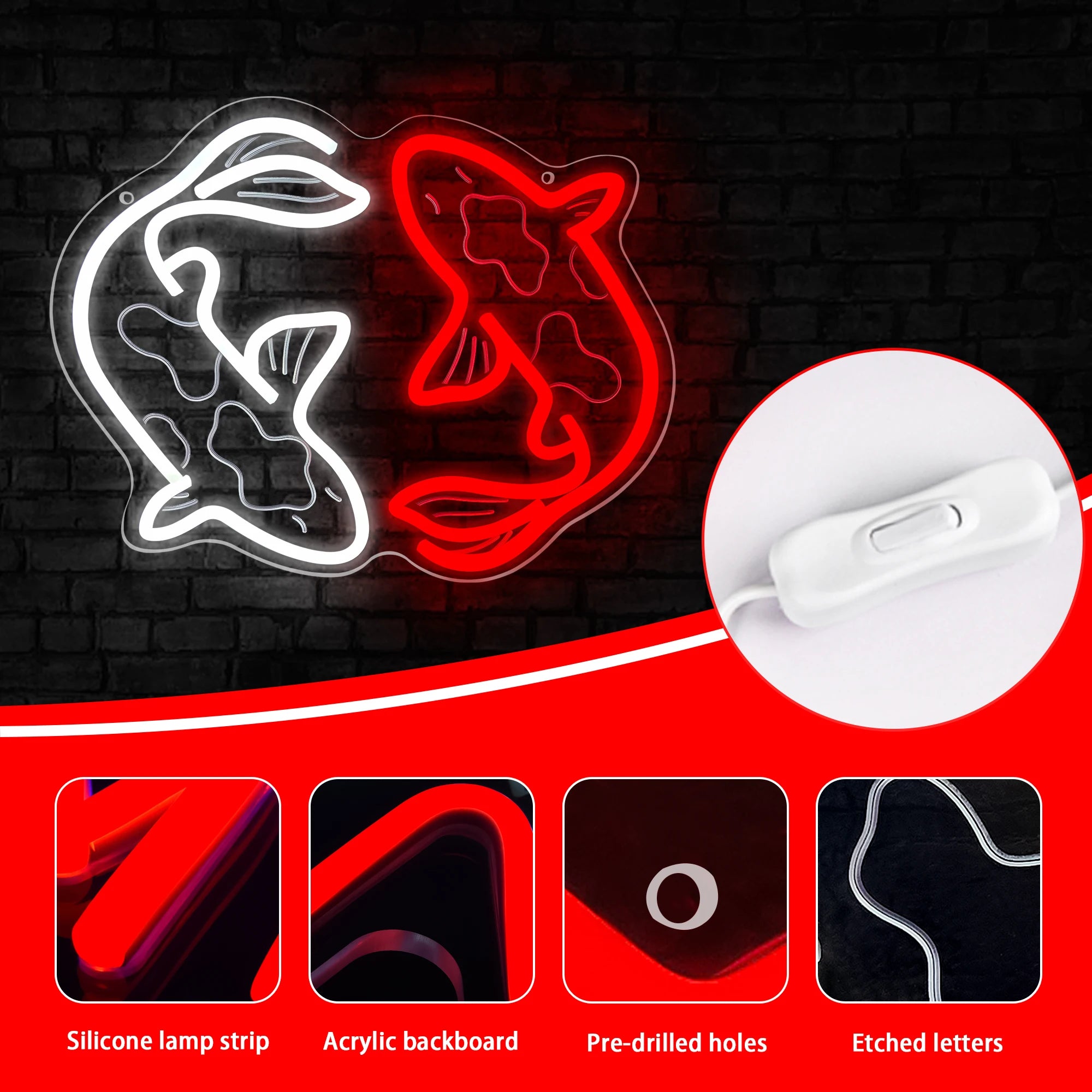 Japanese Neon Koi Fish Sign