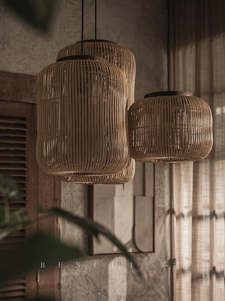 Japanese Rattan Pendant Light