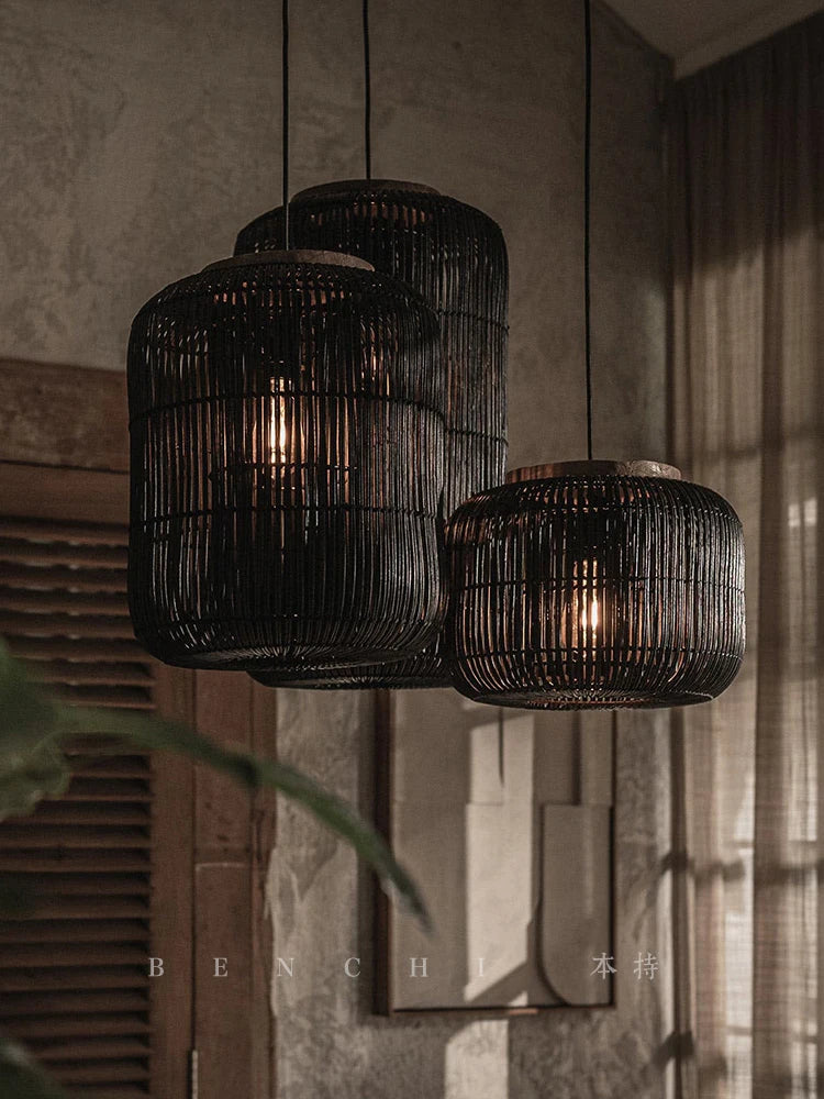 Japanese Rattan Pendant Light