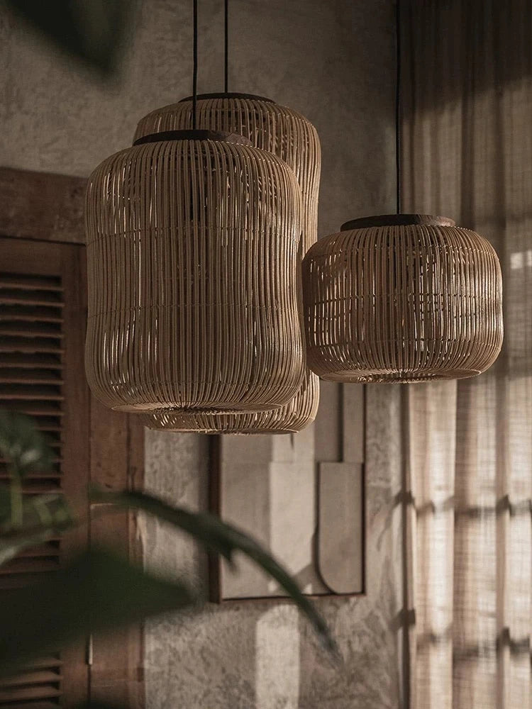 Japanese Rattan Pendant Light
