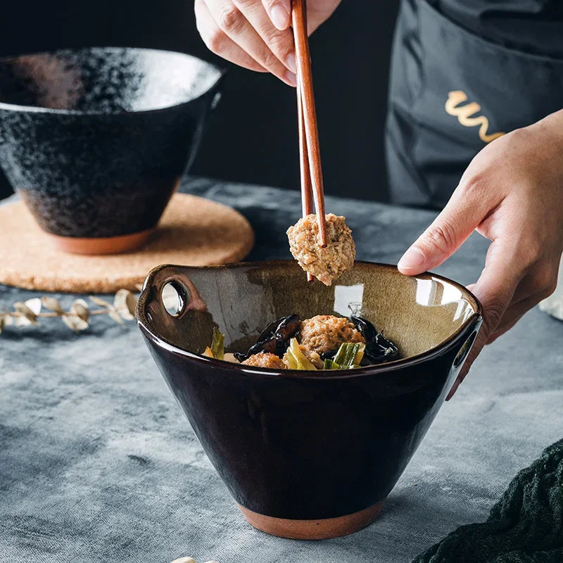 Japanese Retro Ceramic Noodle Bowl
