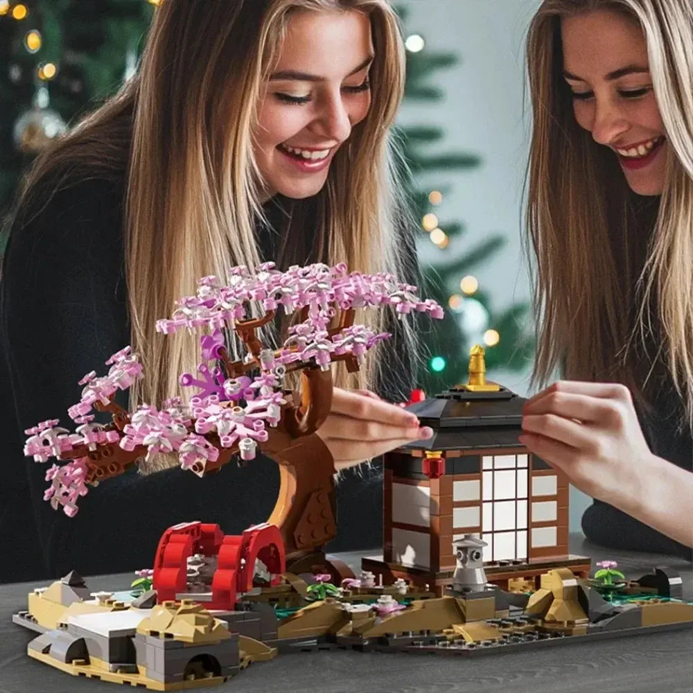 Japanese Sakura House Cherry Blossom Building Blocks