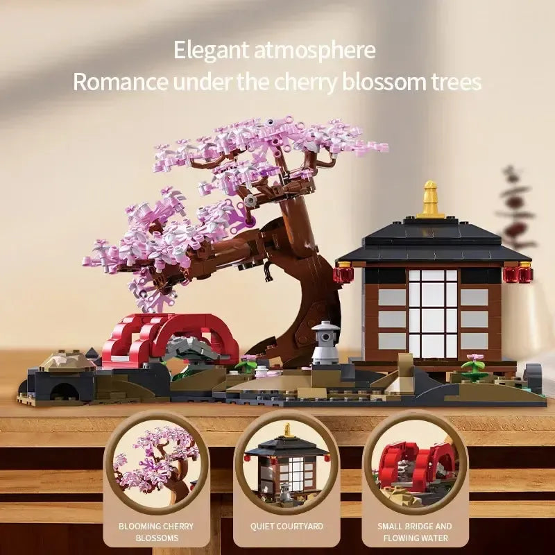 Japanese Sakura House Cherry Blossom Building Blocks