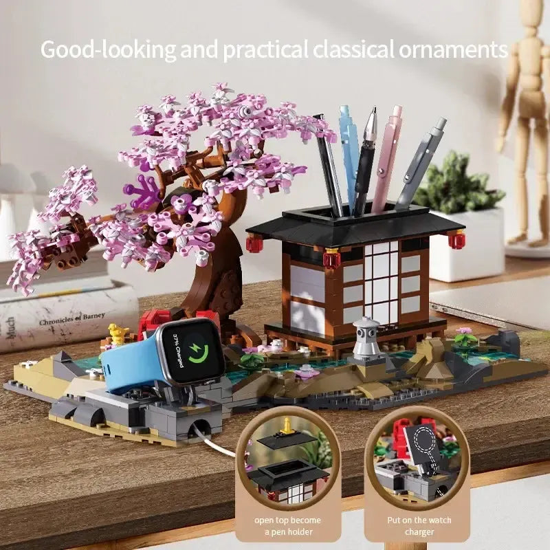 Japanese Sakura House Cherry Blossom Building Blocks