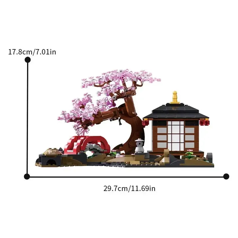 Japanese Sakura House Cherry Blossom Building Blocks