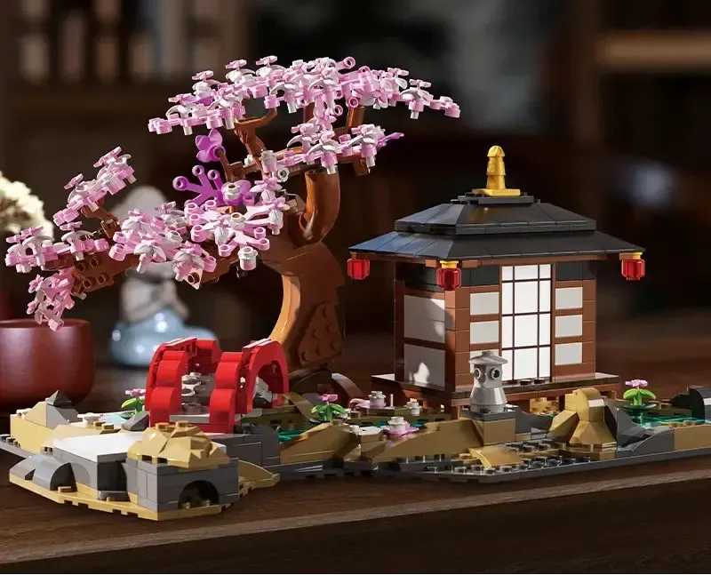 Japanese Sakura House Cherry Blossom Building Blocks