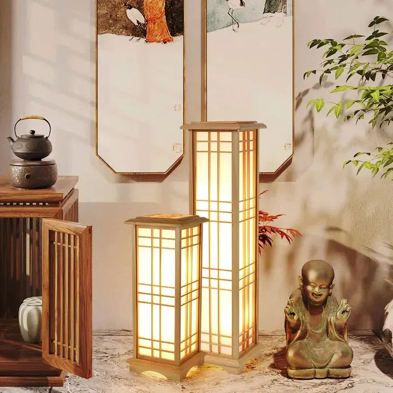 Japanese Style Wood Floor Lamp