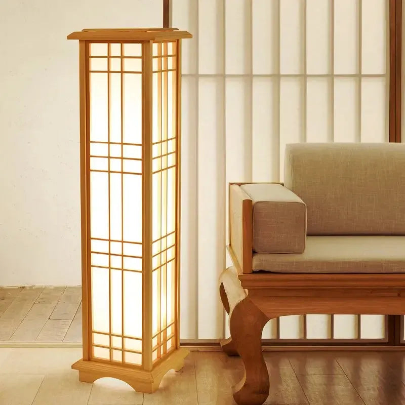 Japanese Style Wood Floor Lamp
