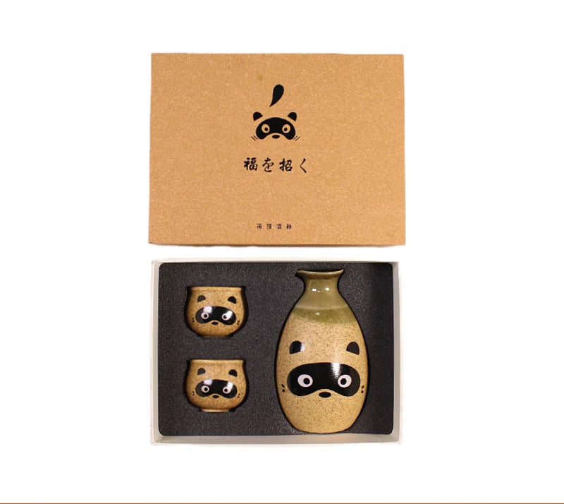 Japanese Tanuki Sake Set