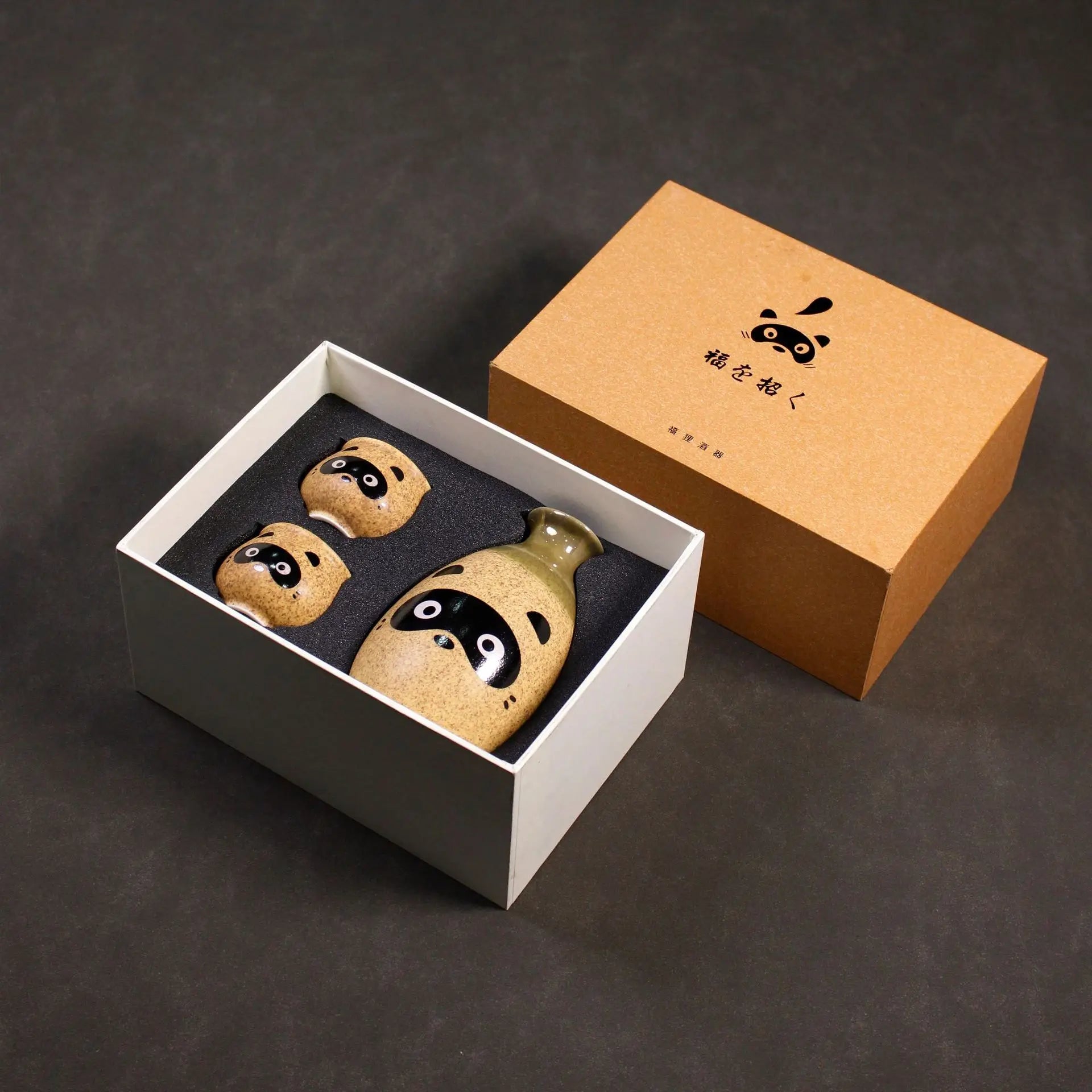Japanese Tanuki Sake Set