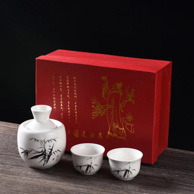Japanese Vintage Ceramic Sake Set