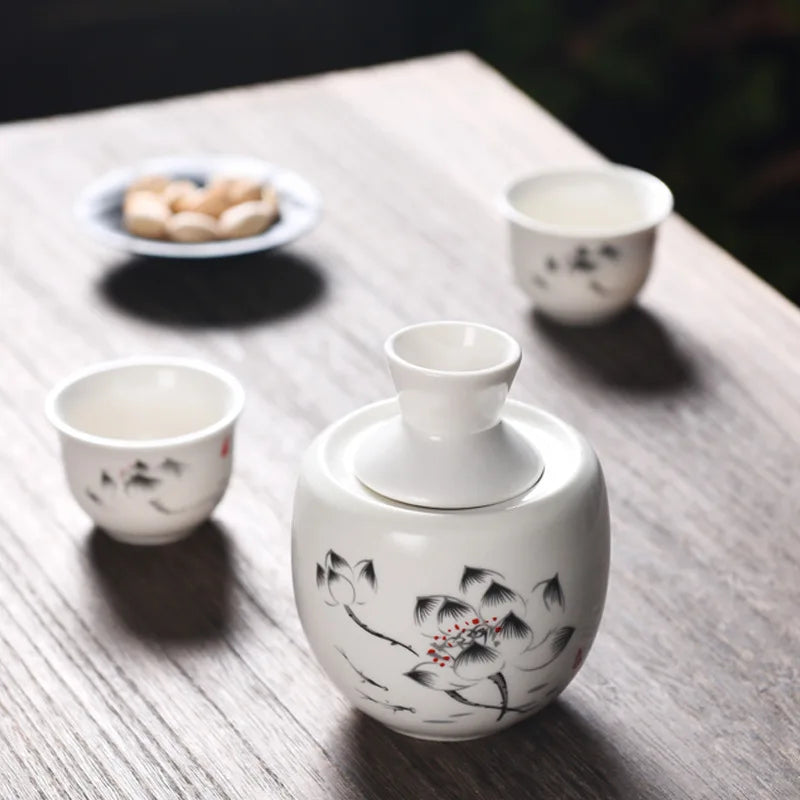 Japanese Vintage Ceramic Sake Set