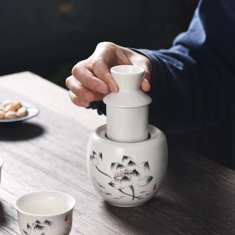 Japanese Vintage Ceramic Sake Set