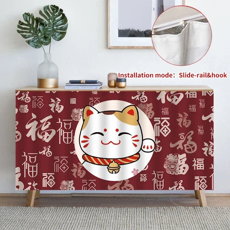 Lucky Cat Kitchen Curtains