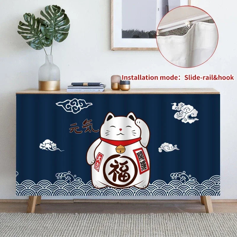 Lucky Cat Kitchen Curtains