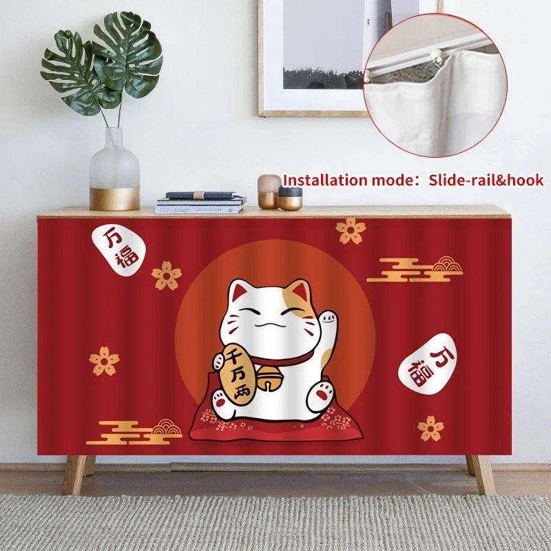 Lucky Cat Kitchen Curtains