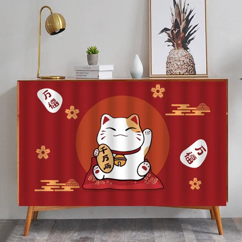 Lucky Cat Kitchen Curtains