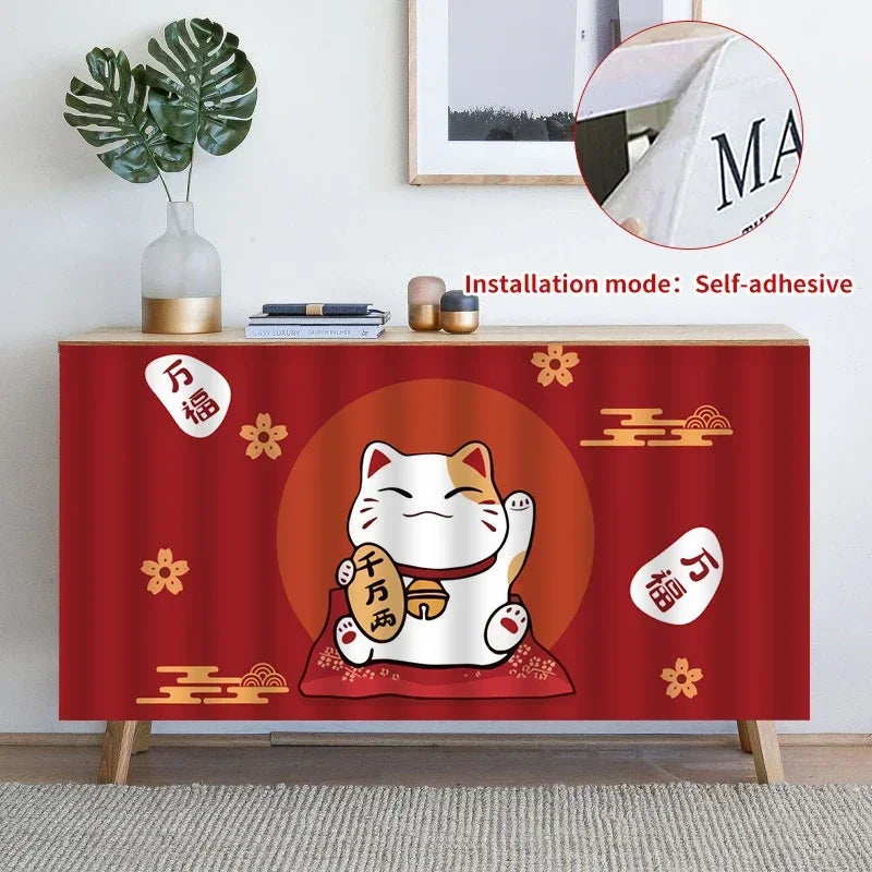 Lucky Cat Kitchen Curtains