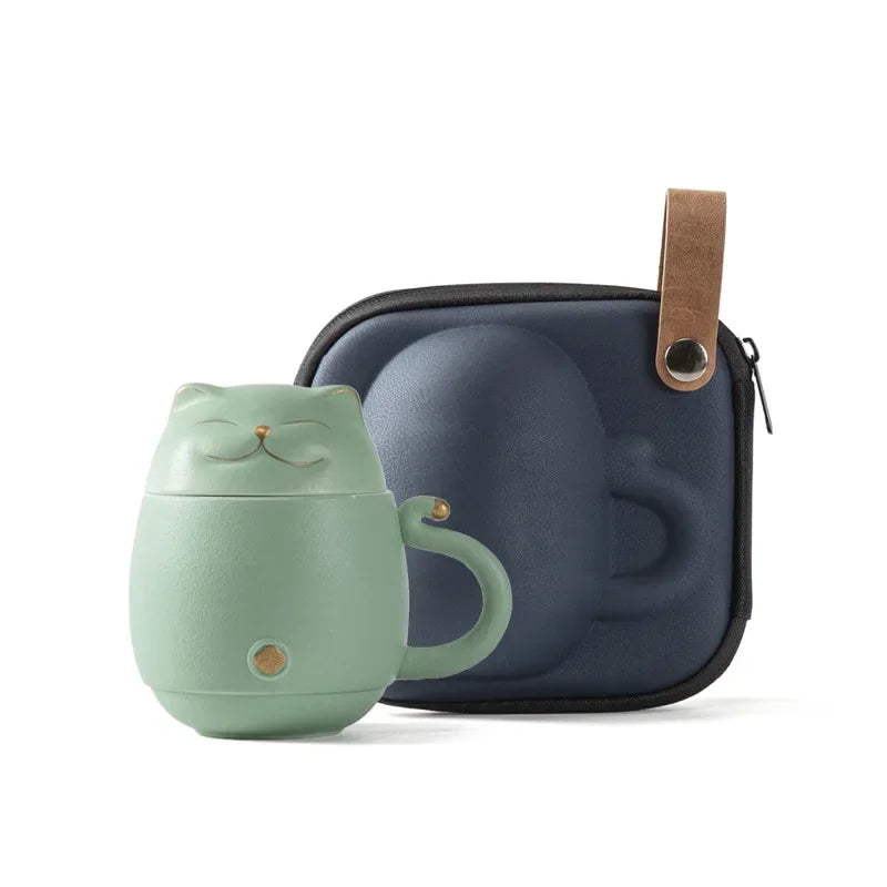 Lucky Neko Cat Portable Tea Mug