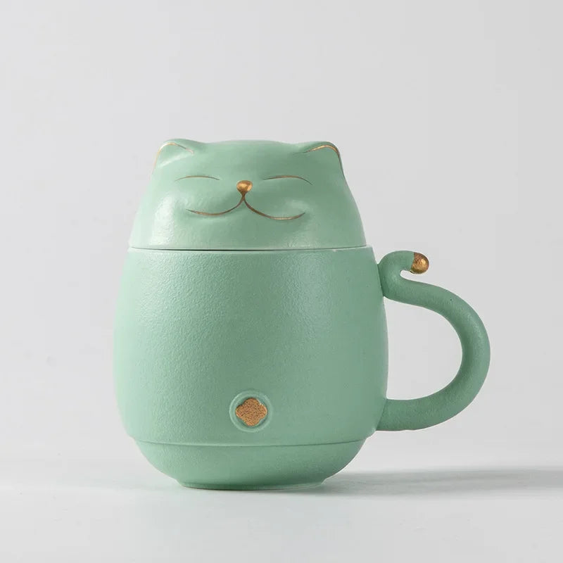 Lucky Neko Cat Portable Tea Mug