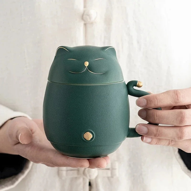 Lucky Neko Cat Portable Tea Mug