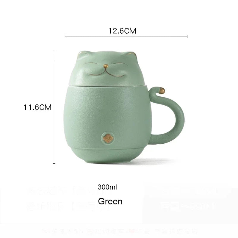 Lucky Neko Cat Portable Tea Mug