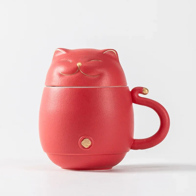 Lucky Neko Cat Portable Tea Mug