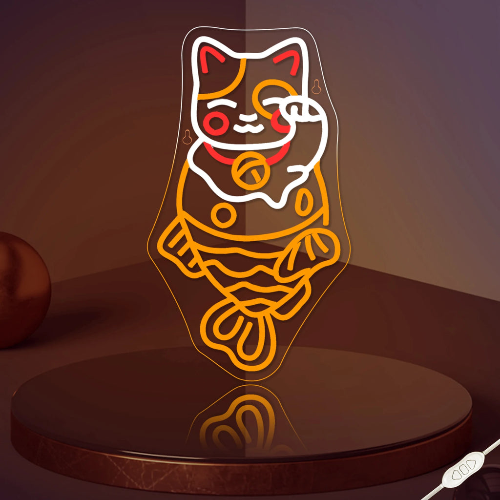 Lucky Neko Mermaid Neon Sign
