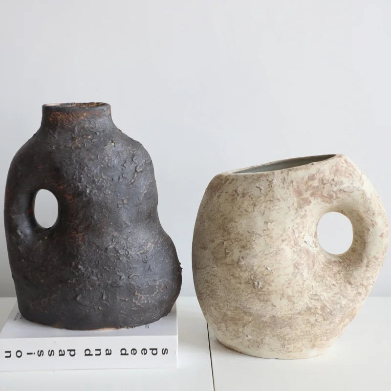 Modern Earth-colored Wabi-sabi Ceramic Vase