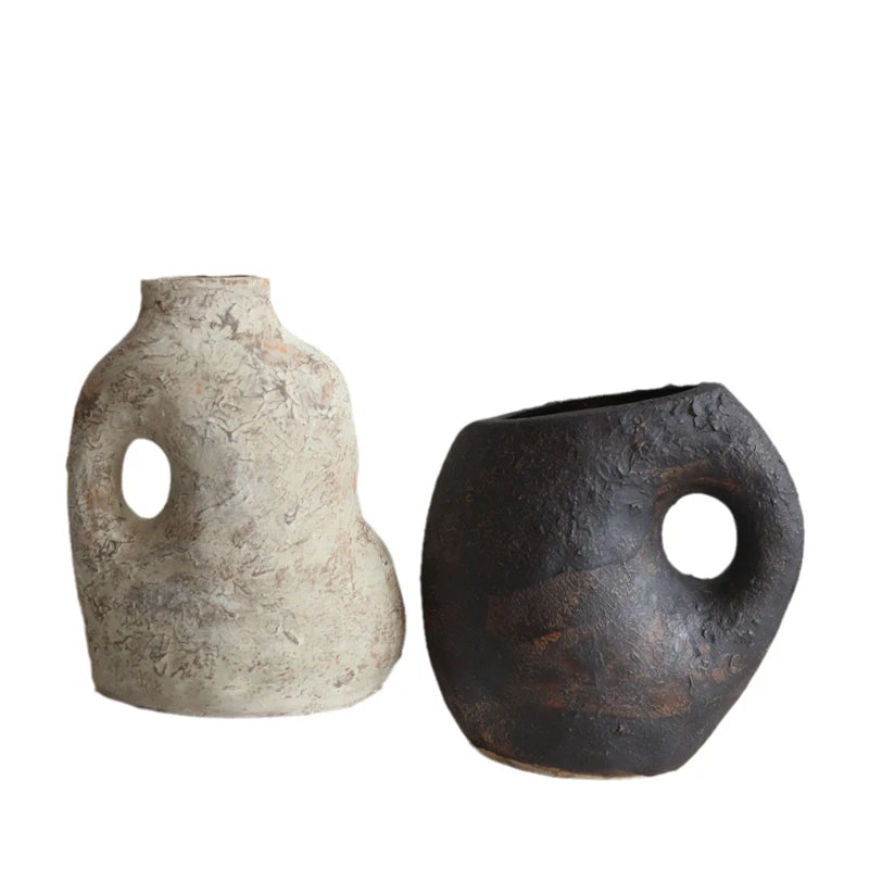 Modern Earth-colored Wabi-sabi Ceramic Vase