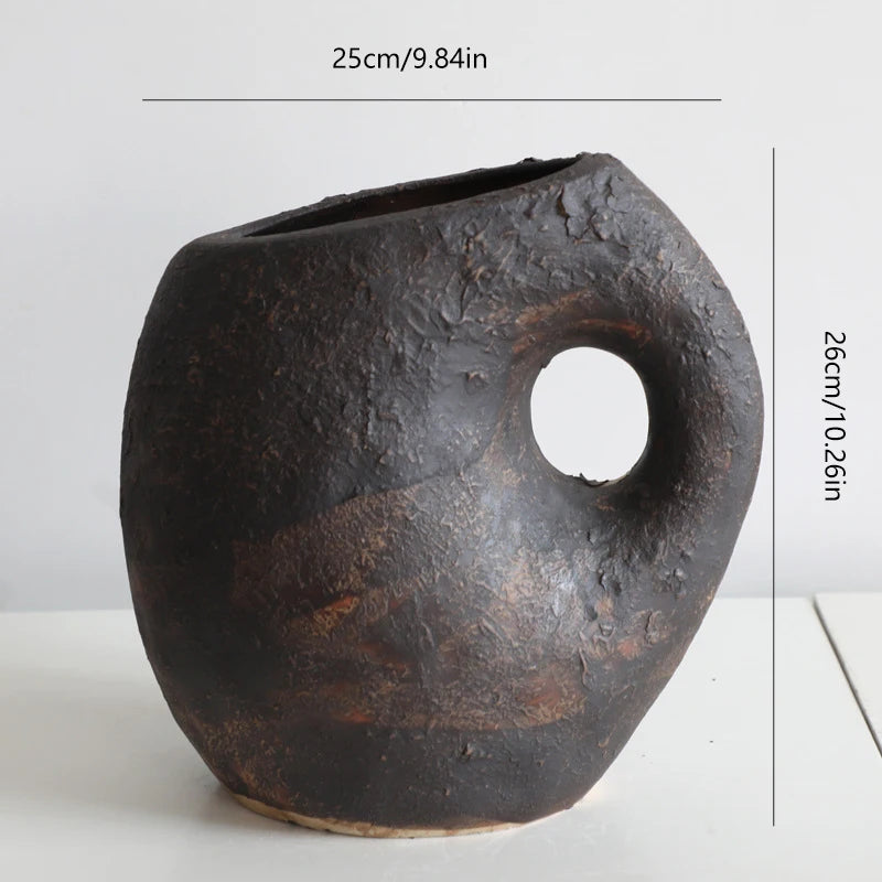 Modern Earth-colored Wabi-sabi Ceramic Vase