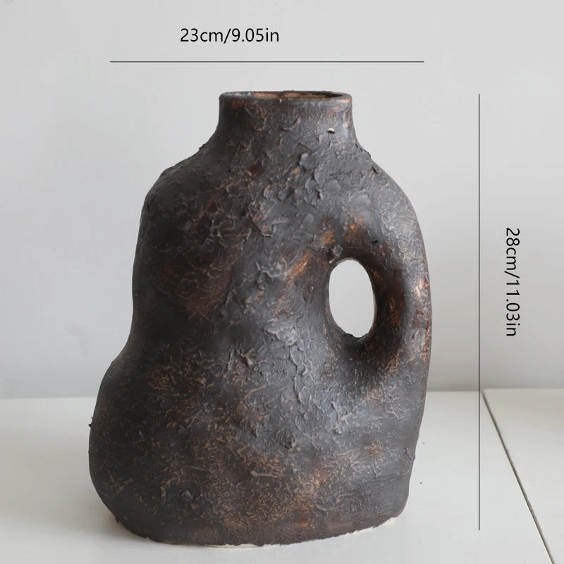 Modern Earth-colored Wabi-sabi Ceramic Vase